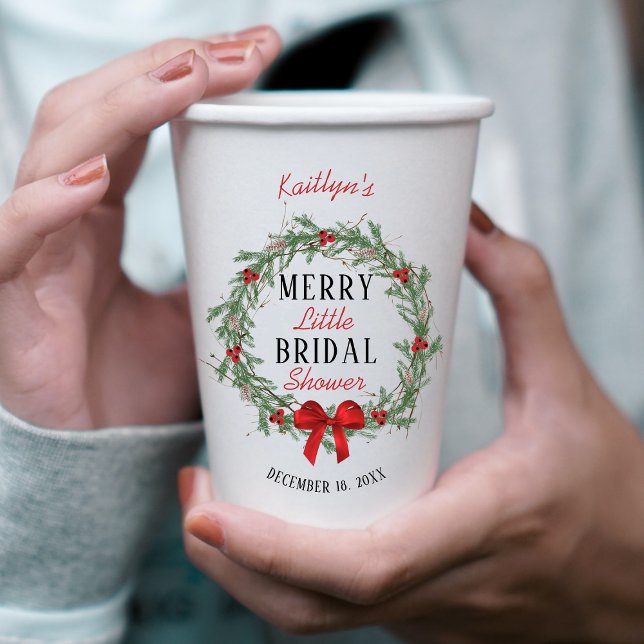 Merry Little Christmas Bridal Shower Paper Cups (Creator Uploaded)