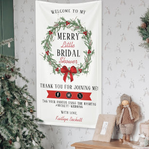 Merry Little Christmas Bridal Shower Welcome Banner