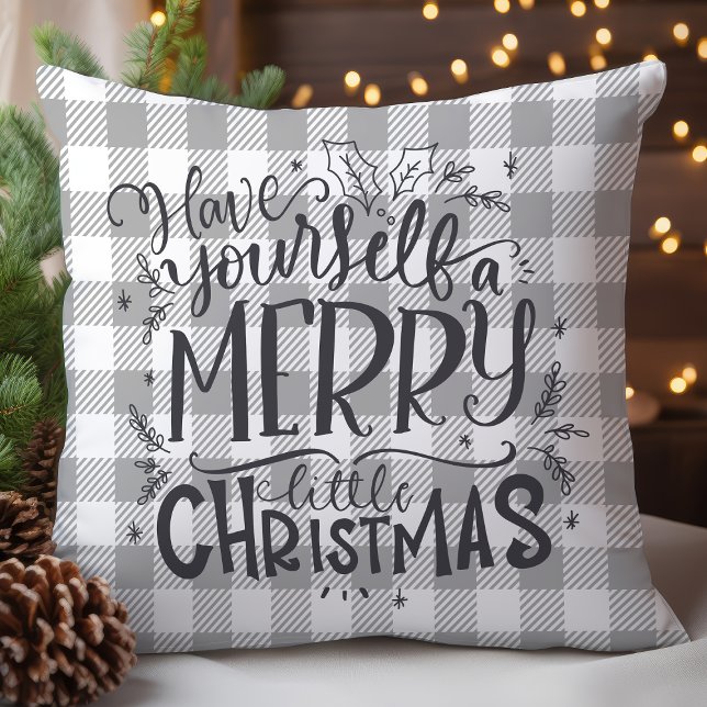 Merry Little Christmas Buffalo Plaid Cushion (Creator Uploaded)