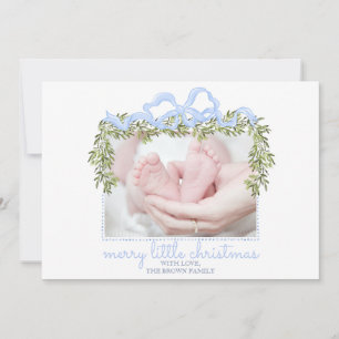 Merry Little Christmas Card Newborn Baby Photo