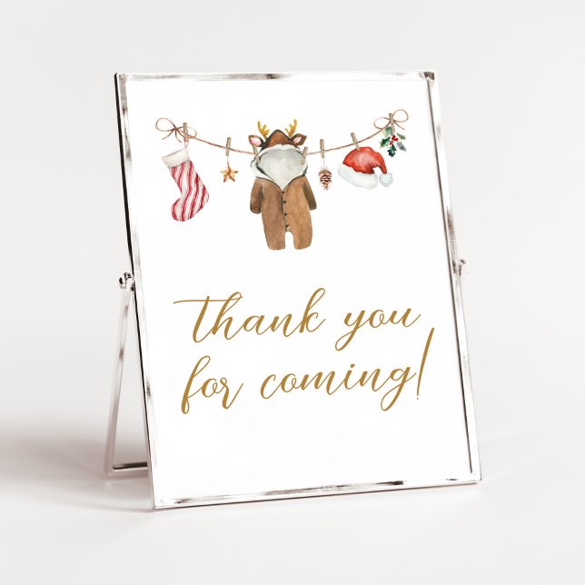 Merry Little Christmas Clothes Thankyou for Coming Poster (Merry Little Clothes Baby Shower Thank you for Coming Sign)