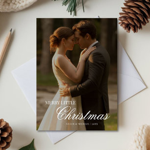 Merry Little Christmas Cosy Couple Greeting Holiday Card