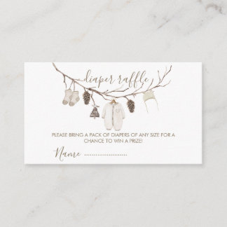 Merry Little Christmas Diaper Raffle Baby Shower Enclosure Card