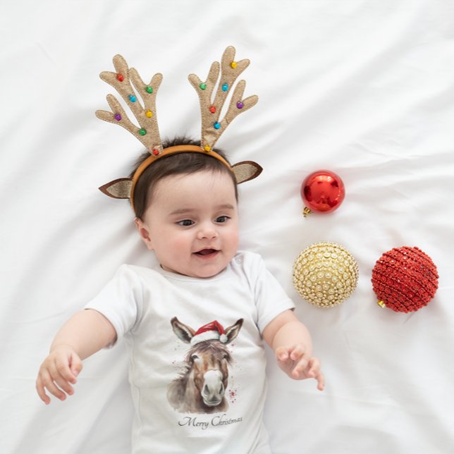 Merry Little Christmas Donkey, custom Baby Bodysuit (Creator Uploaded)