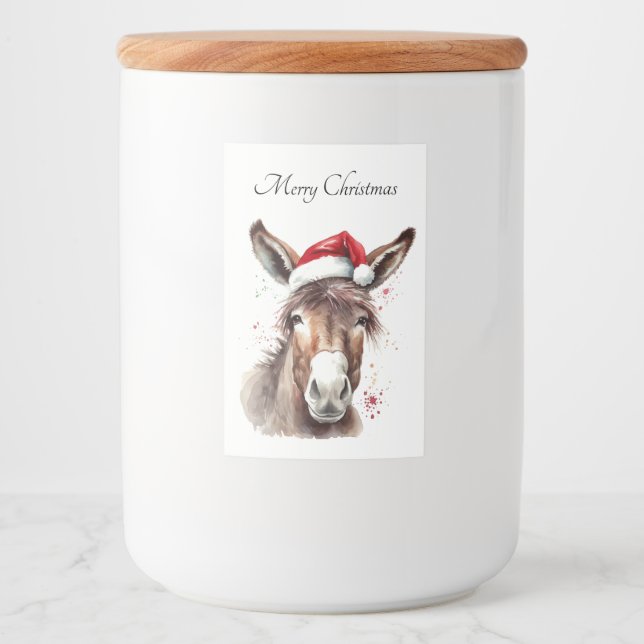 Merry Little Christmas Donkey, custom Food Label (Front)