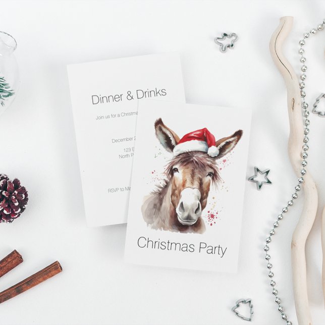Merry Little Christmas Donkey, custom Invitation (Creator Uploaded)