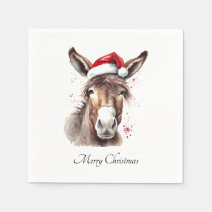 Merry Little Christmas Donkey, custom Napkin