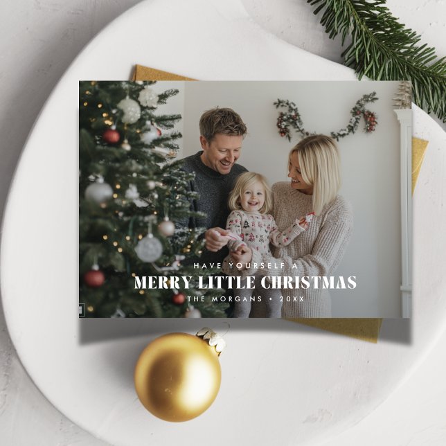 Merry Little Christmas Family Overlay Photo Card (Creator Uploaded)