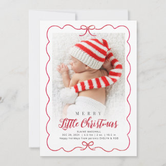 Merry Little Christmas frame birth announcement