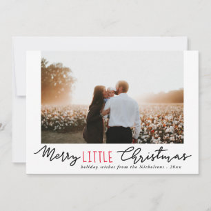Merry Little Christmas Handwritten Script Photo Holiday Card