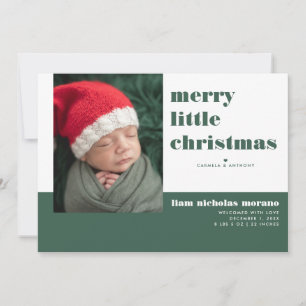 Merry Little Christmas Holiday Birth Announcement