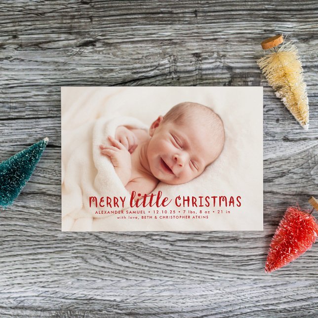 Merry Little Christmas Holiday Birth Announcement (Creator Uploaded)