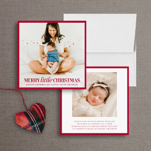 Merry Little Christmas Holiday Birth Announcement 