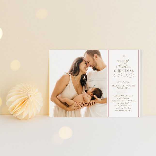 Merry Little Christmas Holiday Birth Announcement (Creator Uploaded)