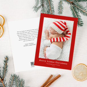 merry little christmas holiday birth announcement