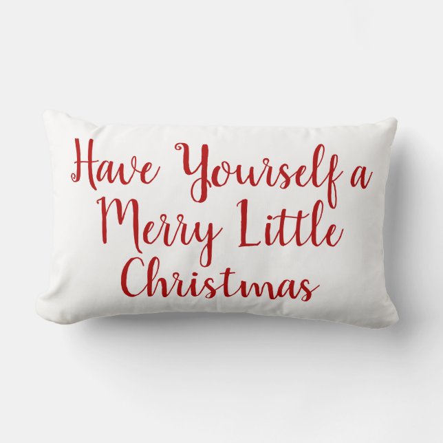 Merry Little Christmas Holiday Lumbar Cushion (Front)