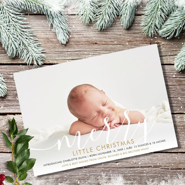 Merry Little Christmas Holiday New Baby Photo (Creator Uploaded)