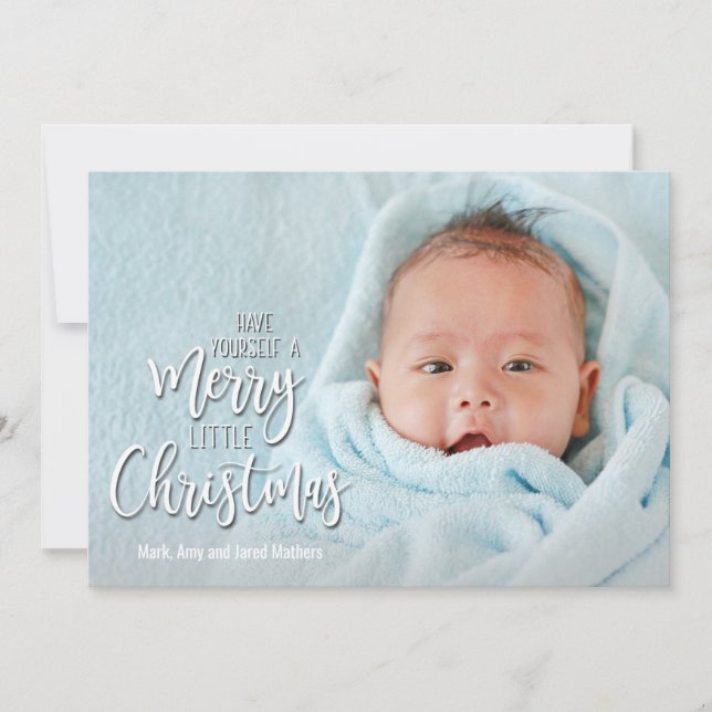 Merry Little Christmas Holiday Photo Cards (Front)