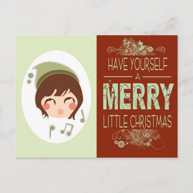 merry little christmas holiday postcard (Front)