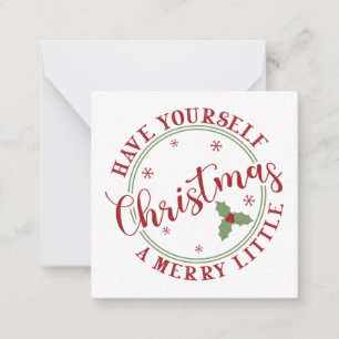 Merry Little Christmas Holly Holiday Card
