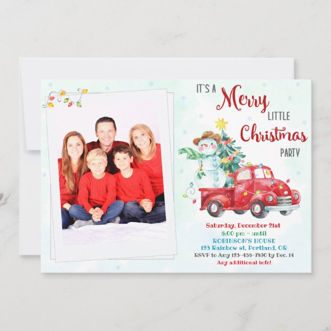 Merry little christmas invitation Christmas party (Front)