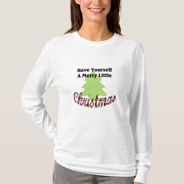 Merry Little Christmas Long Sleeve Ladies T-Shirt (Front)