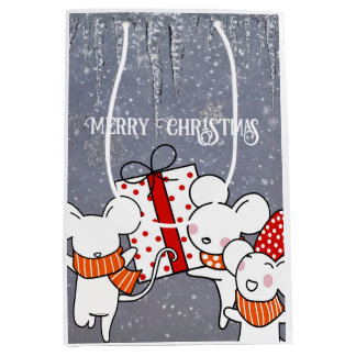 Merry little Christmas mice Medium Gift Bag