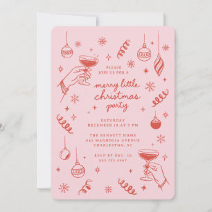 Merry Little Christmas Party Doodle Invitation