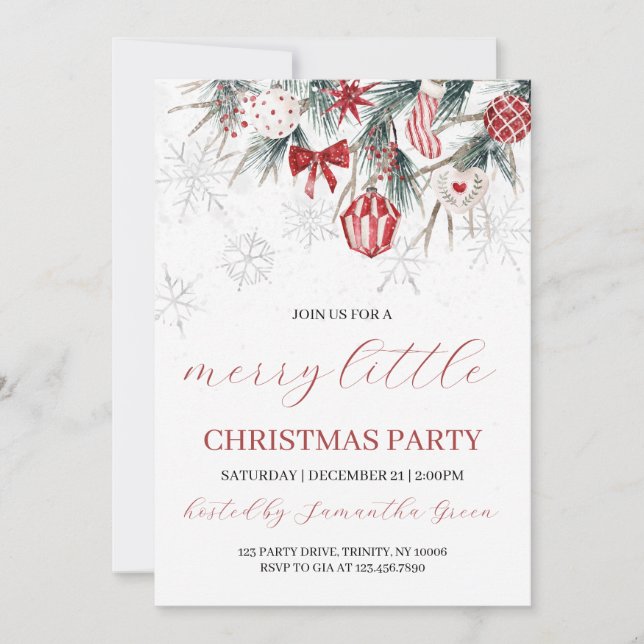 Merry Little Christmas Party Invitation (Front)