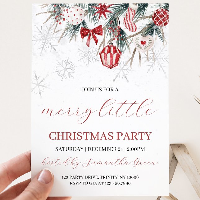 Merry Little Christmas Party Invitation (Creator Uploaded)