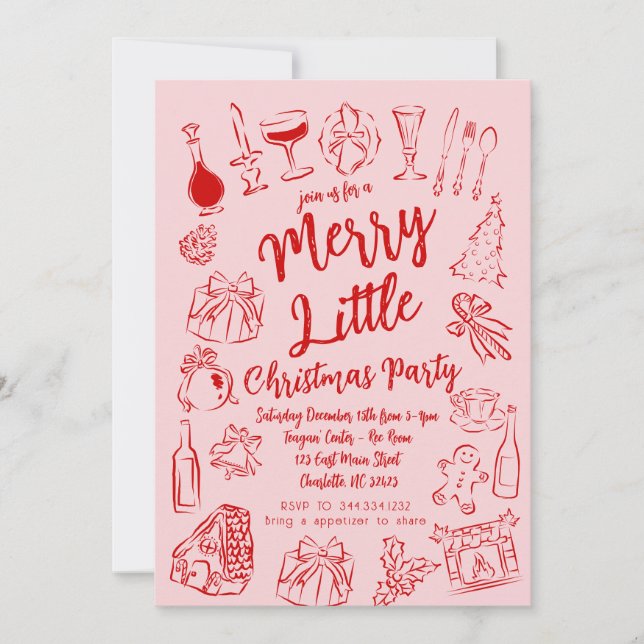 Merry Little Christmas Party Invitation (Front)