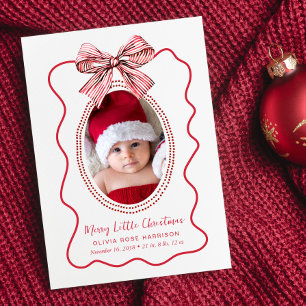 Merry Little Christmas Photo Birth Announcement