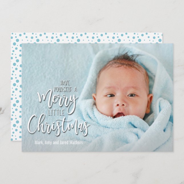Merry Little Christmas Photo Holiday Card (Front/Back)