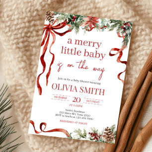 Merry Little Christmas Santa Baby Shower Invitation