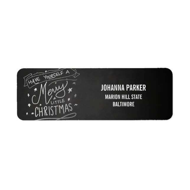 Merry Little Christmas Script Chalkboard Holiday (Front)
