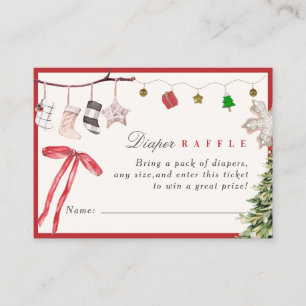 Merry Little Christmas tree Ornaments Baby Shower Enclosure Card