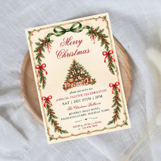 Merry Little Christmas Tree Party Invitation
