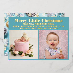 Merry Little Christmas Typography 3 Photo Birth