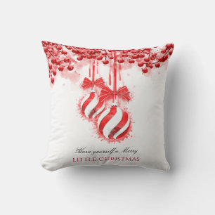 Merry Little Christmas Watercolor Splash Cushion