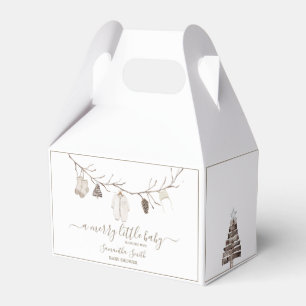 Merry Little Christmas Winter Baby Shower Favour Box