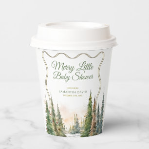 Merry Little Christmas Winter Baby Shower  Paper Cups
