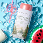 Merry Little Christmas Winter Baby Shower  Seltzer Can Cooler<br><div class="desc">The design features a peaceful watercolor forest scene and elegant gold accents,  this "Merry Little" holiday baby shower theme is the perfect way to set the tone for a festive celebration. Customise the text to fit your event details and make it all yours.</div>