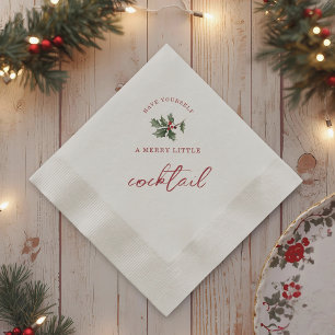Merry Little Cocktail Christmas Napkins