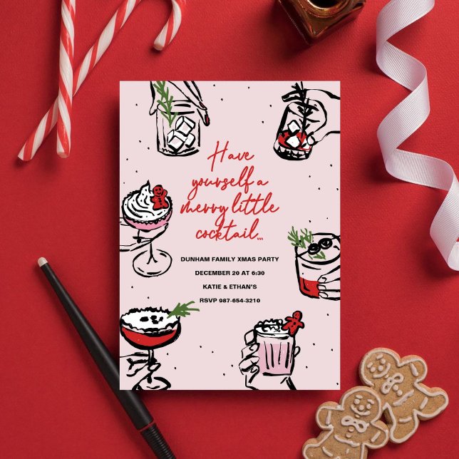 Merry Little Cocktail l Christmas Holiday Party  Invitation (Creator Uploaded)