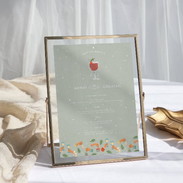 Merry Little Cocktail | Retro Christmas Drink Poster (Creator Uploaded)