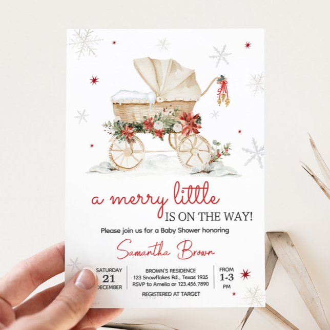 Merry Little Crest Baby Shower Invitation (Merry Little Baby Shower Invitation )