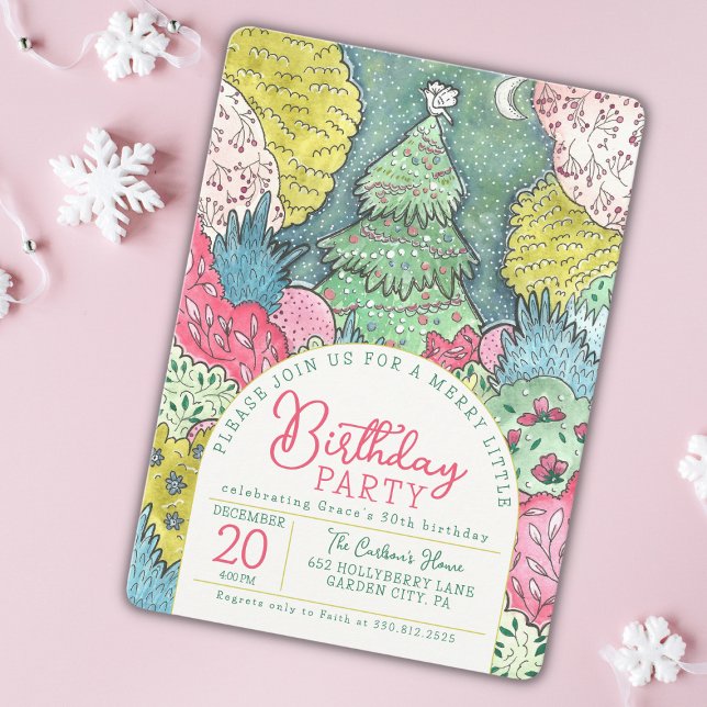 Merry Little December Birthday Party Invitation (Creator Uploaded)