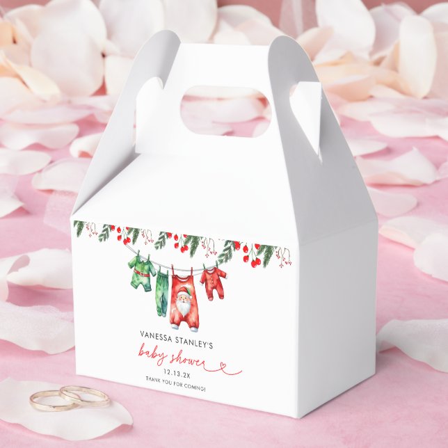 Merry Little Floral Christmas Santa Baby Shower Favour Box (Wedding)