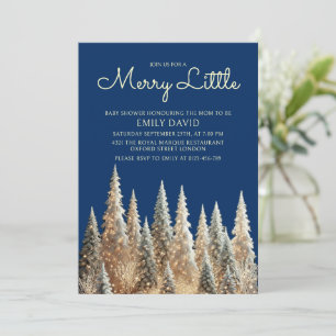 Merry Little Frosted Forest Christmas Baby Shower Invitation
