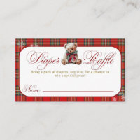 Merry Little Red Bow Christmas Plaid Diaper Raffle